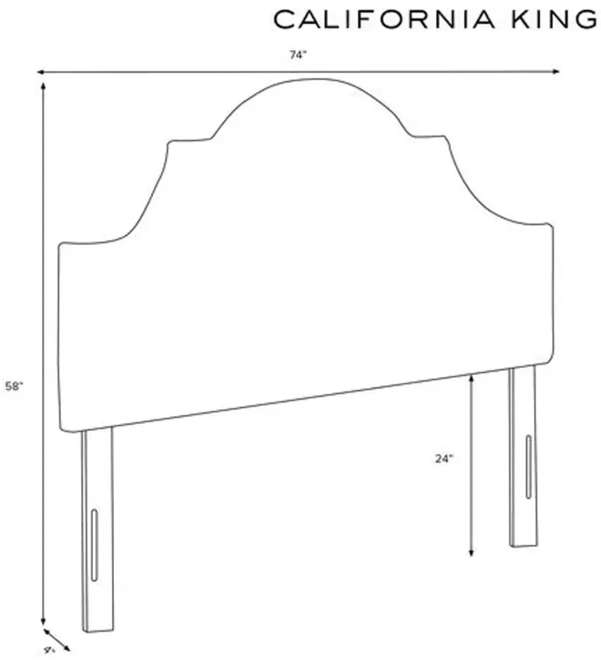 Kennedy Arched Headboard - White