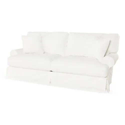 Comfy Slipcovered Sofa - Washable White Denim - Rachel Ashwell - Handcrafted