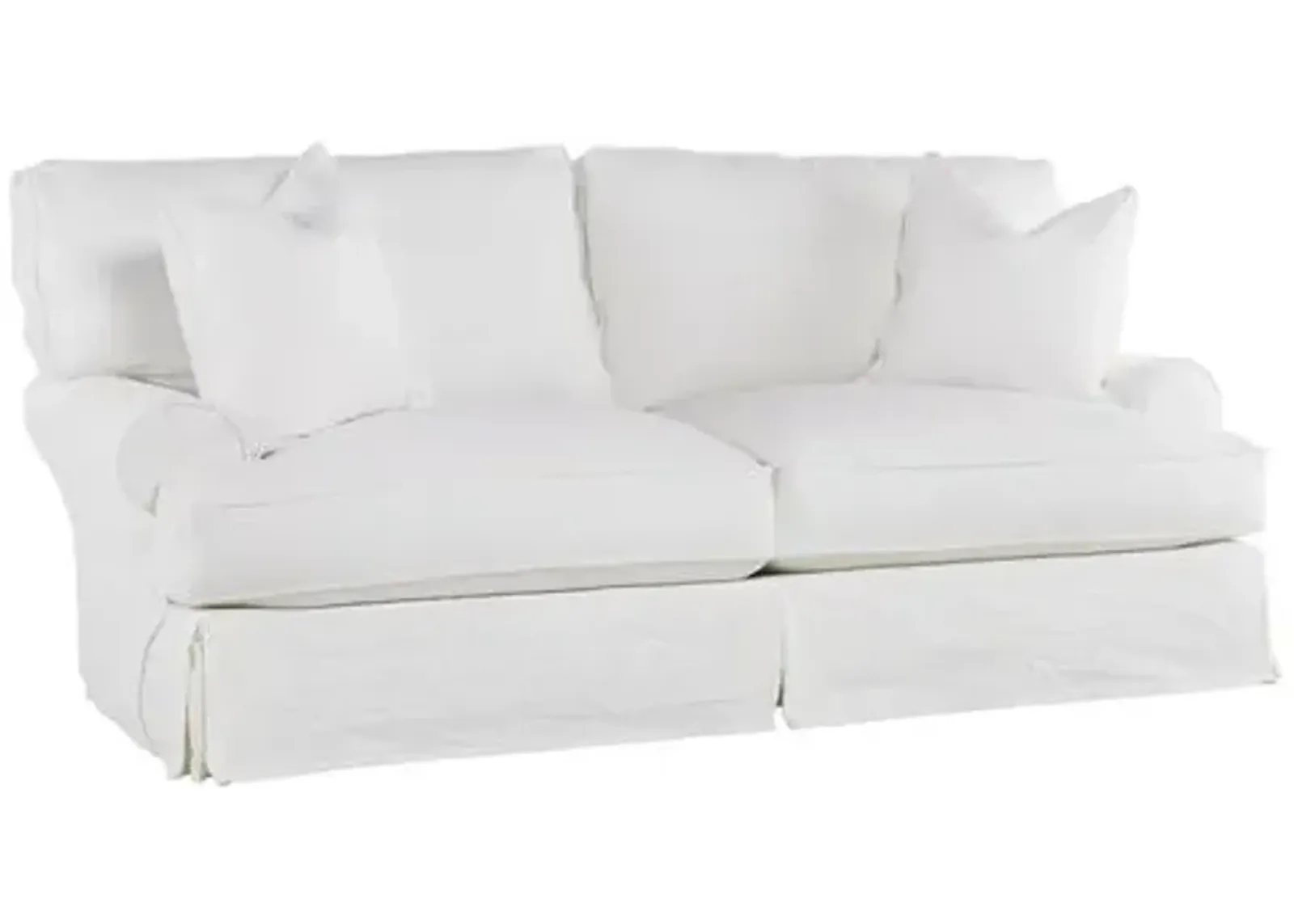 Comfy Slipcovered Sleeper Sofa - Washable White Denim - Rachel Ashwell - Handcrafted