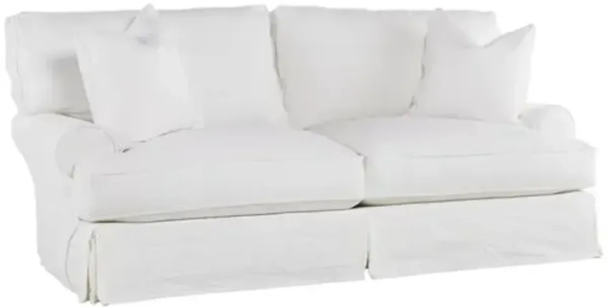 Comfy Slipcovered Sleeper Sofa - Washable White Denim - Rachel Ashwell - Handcrafted