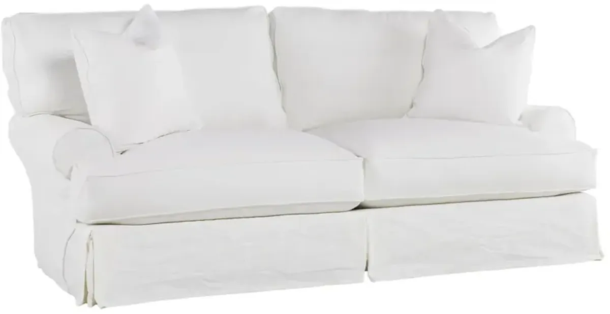 Comfy Slipcovered Sleeper Sofa, Washable White Denim