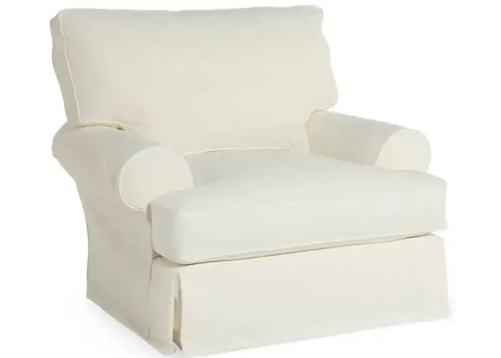 Comfy Slipcovered Club Chair - Washable White Denim - Rachel Ashwell - Hancrafted in the USA