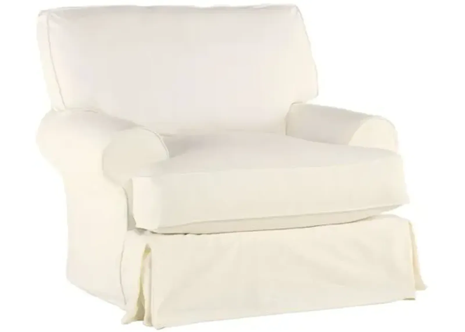 Comfy Slipcovered Club Chair - Washable Cream Linen - Rachel Ashwell - Hancrafted in the USA