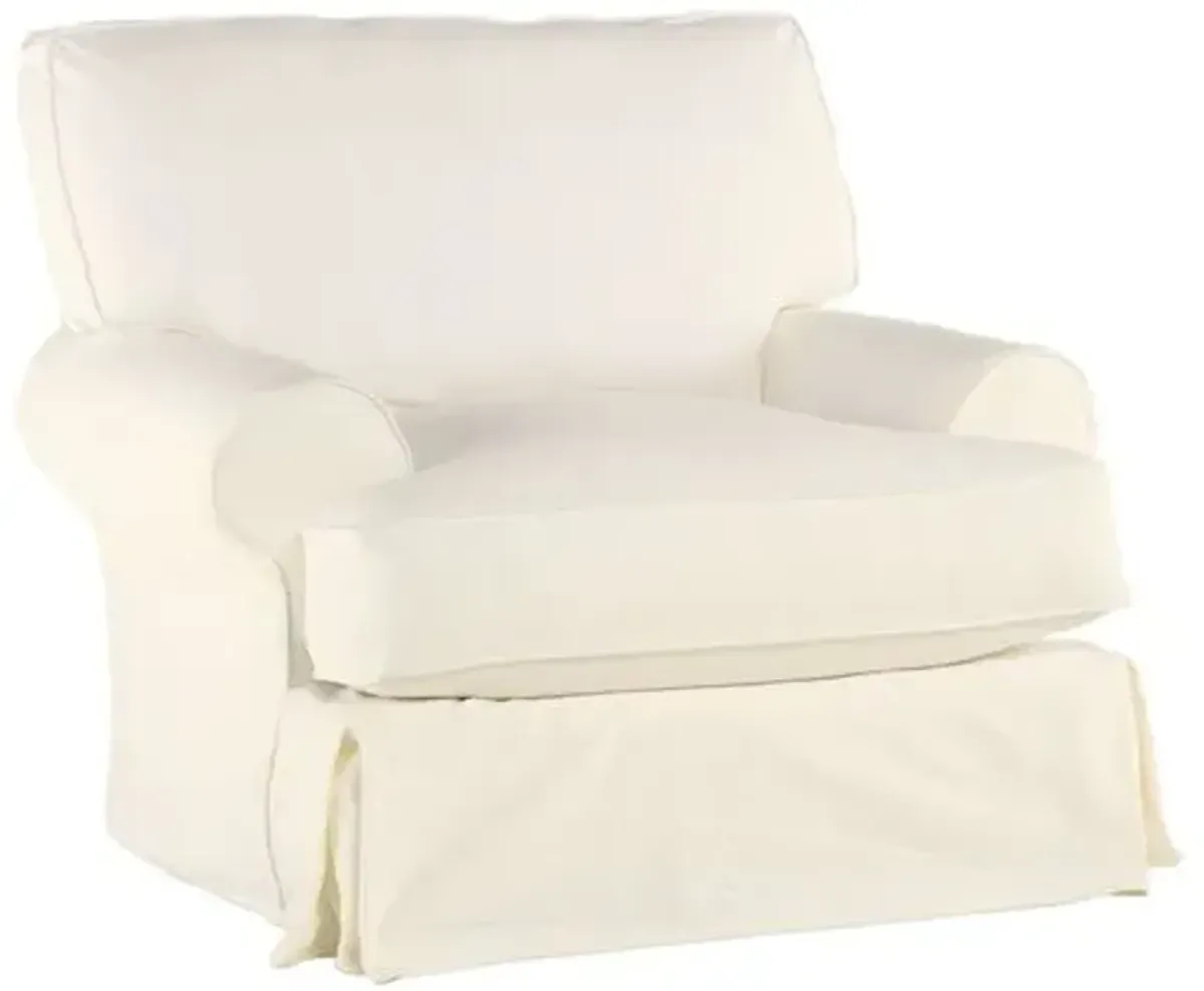 Comfy Slipcovered Club Chair - Washable Cream Linen - Rachel Ashwell - Hancrafted in the USA