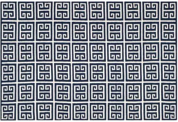 Masai Dhurrie - Navy/Ivory - Blue