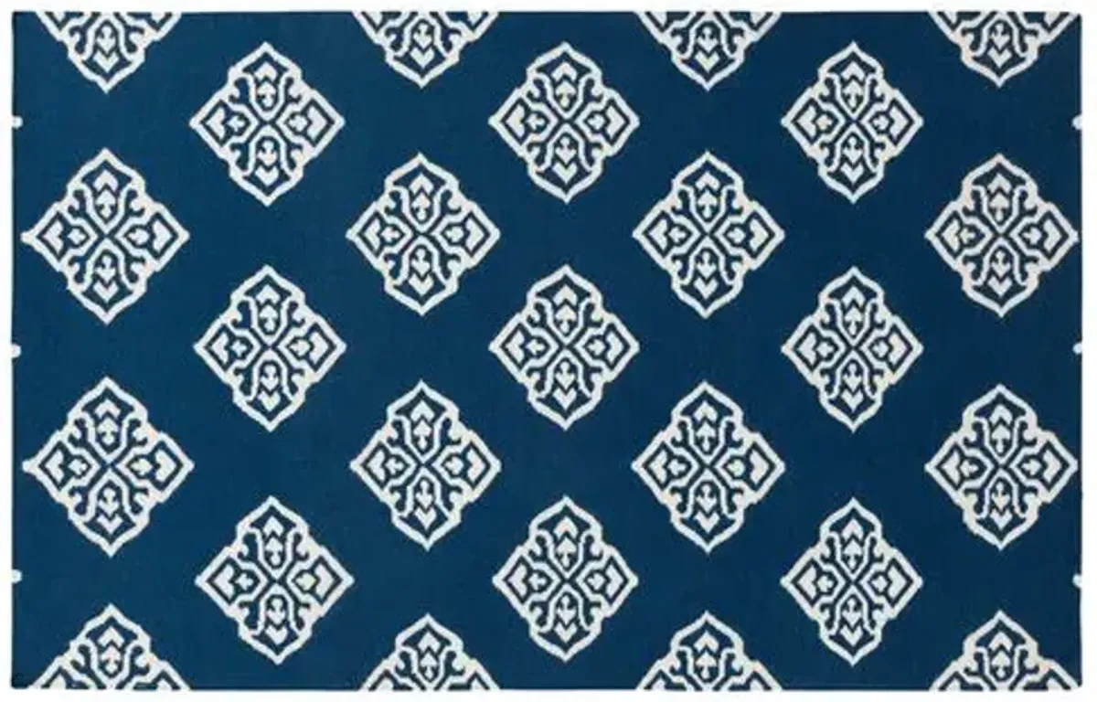 Benton Flat-Weave Rug - Blue - Blue