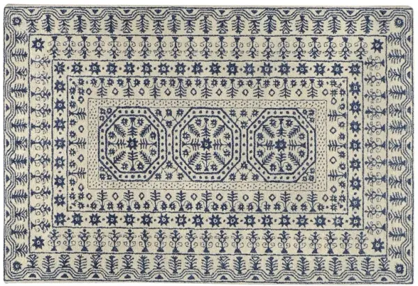 Cisco Rug - Ivory/Midnight Blue - Beige - Beige