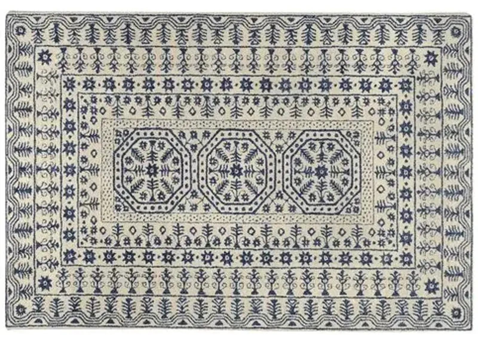 Cisco Rug - Ivory/Midnight Blue - Ivory