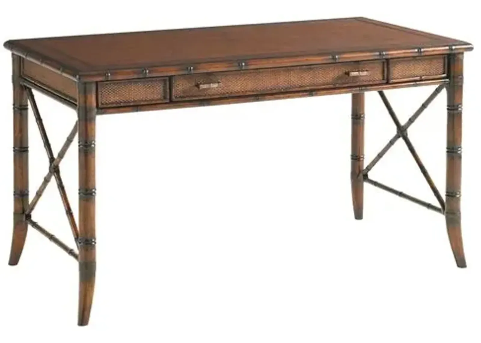 Marianna Rattan Writing Desk - Amber - Brown