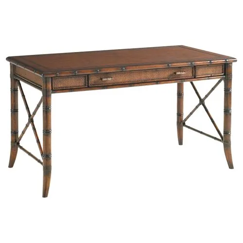 Marianna Rattan Writing Desk - Amber - Brown