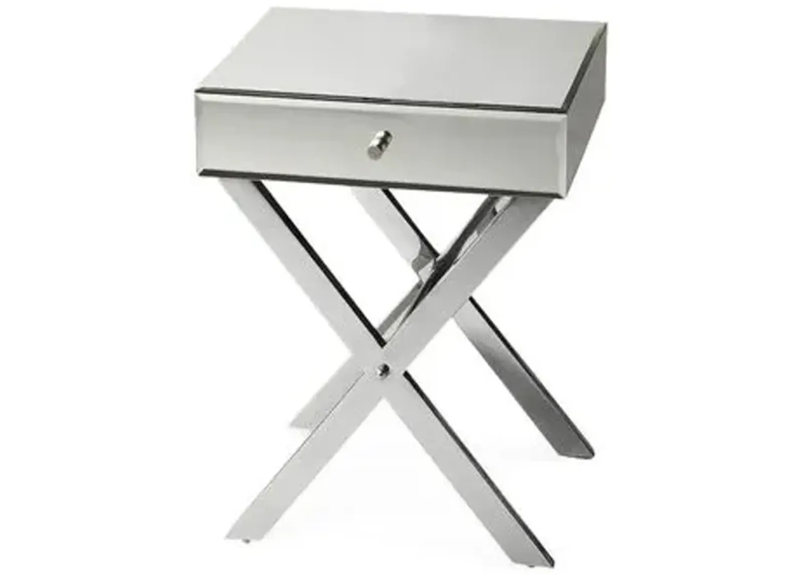 Mary Mirrored Nightstand - Silver