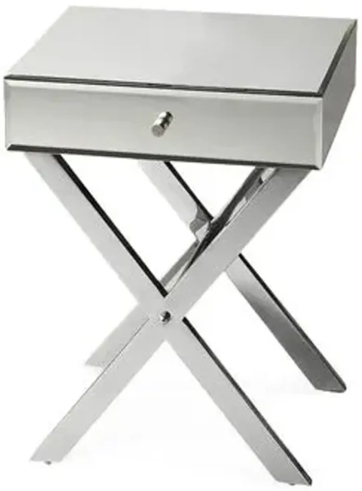 Mary Mirrored Nightstand - Silver