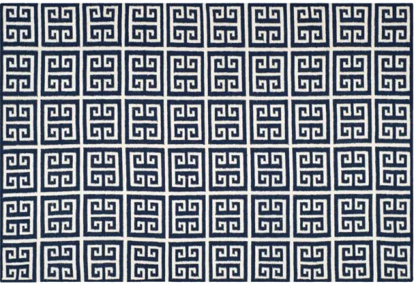 Masai Dhurrie, Navy/Ivory