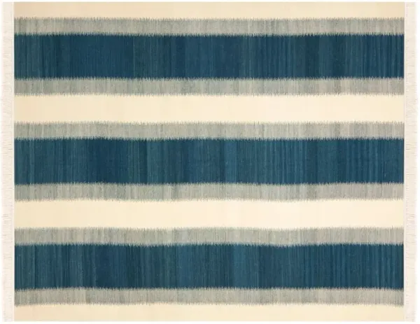 Cylas Kilim, Blue/Ivory
