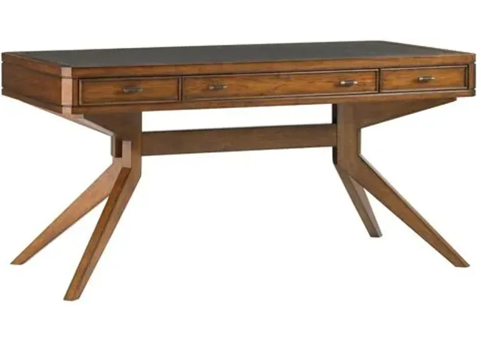 Lido Shores Leather-Top Desk - Ebony - Brown