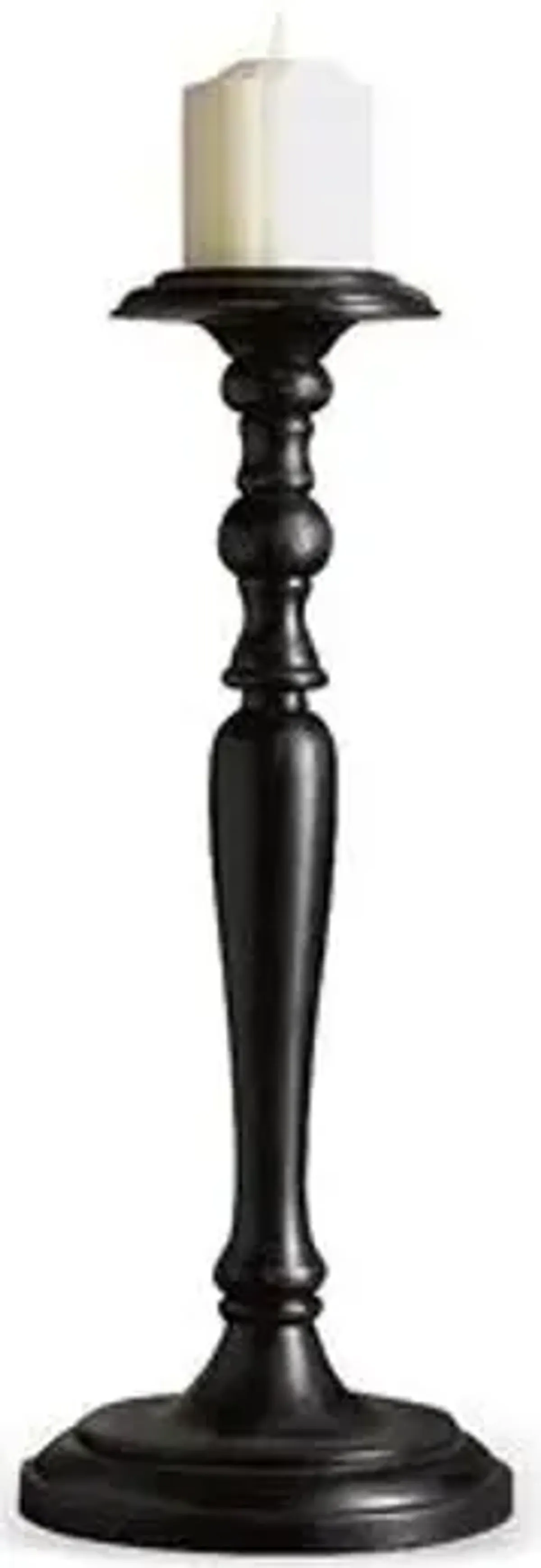 19" Wood Finish Taper Candleholder - Black