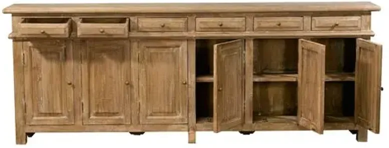 Keelan 6-Door Sideboard - Sand - Handcrafted - Beige