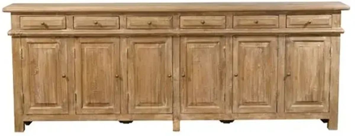 Keelan 6-Door Sideboard - Sand - Handcrafted - Beige