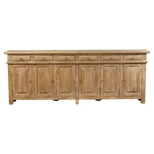 Keelan 6-Door Sideboard - Sand - Handcrafted - Beige