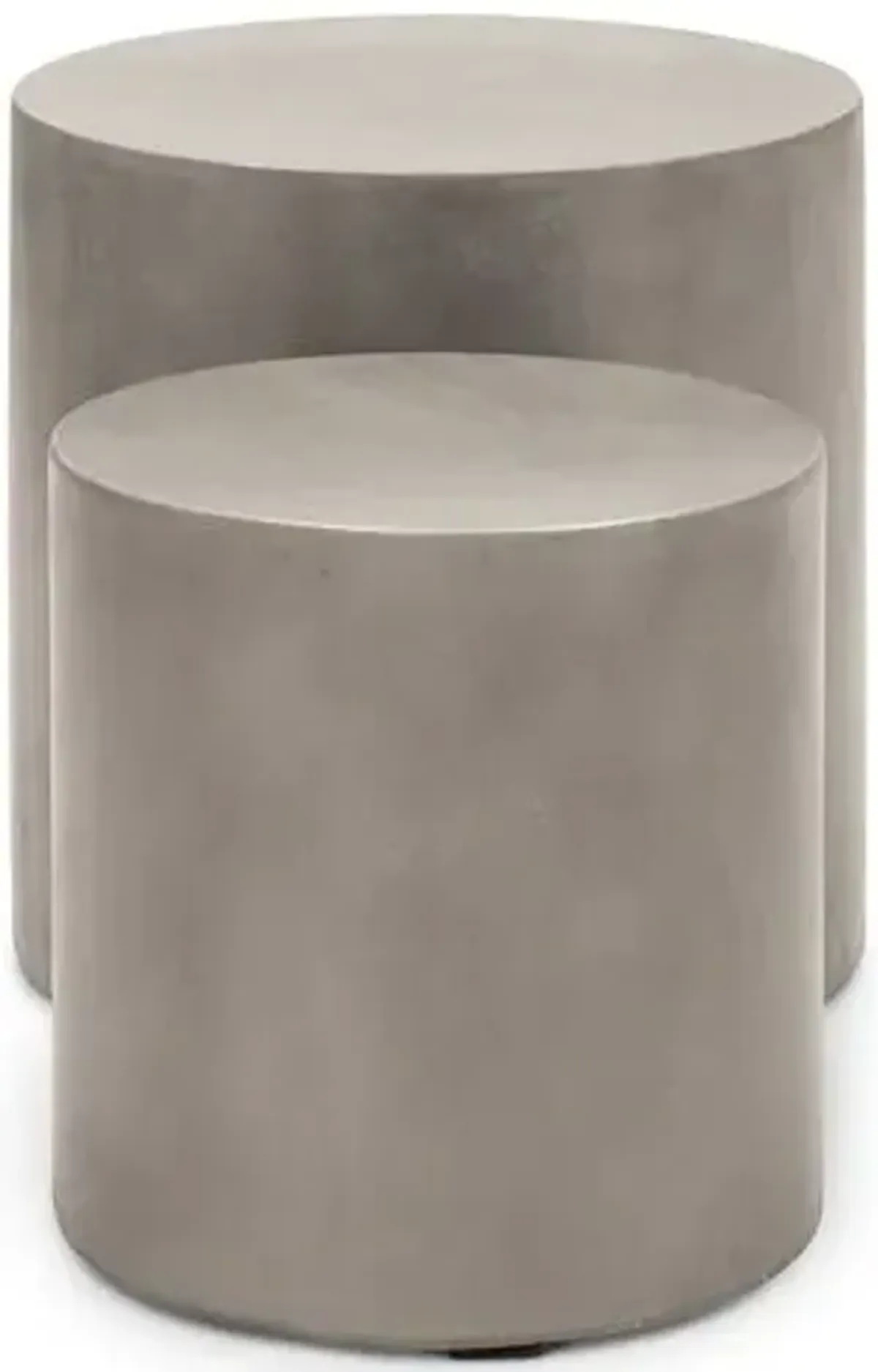 Set of 2 Elwood Pedestal Concrete Side Tables