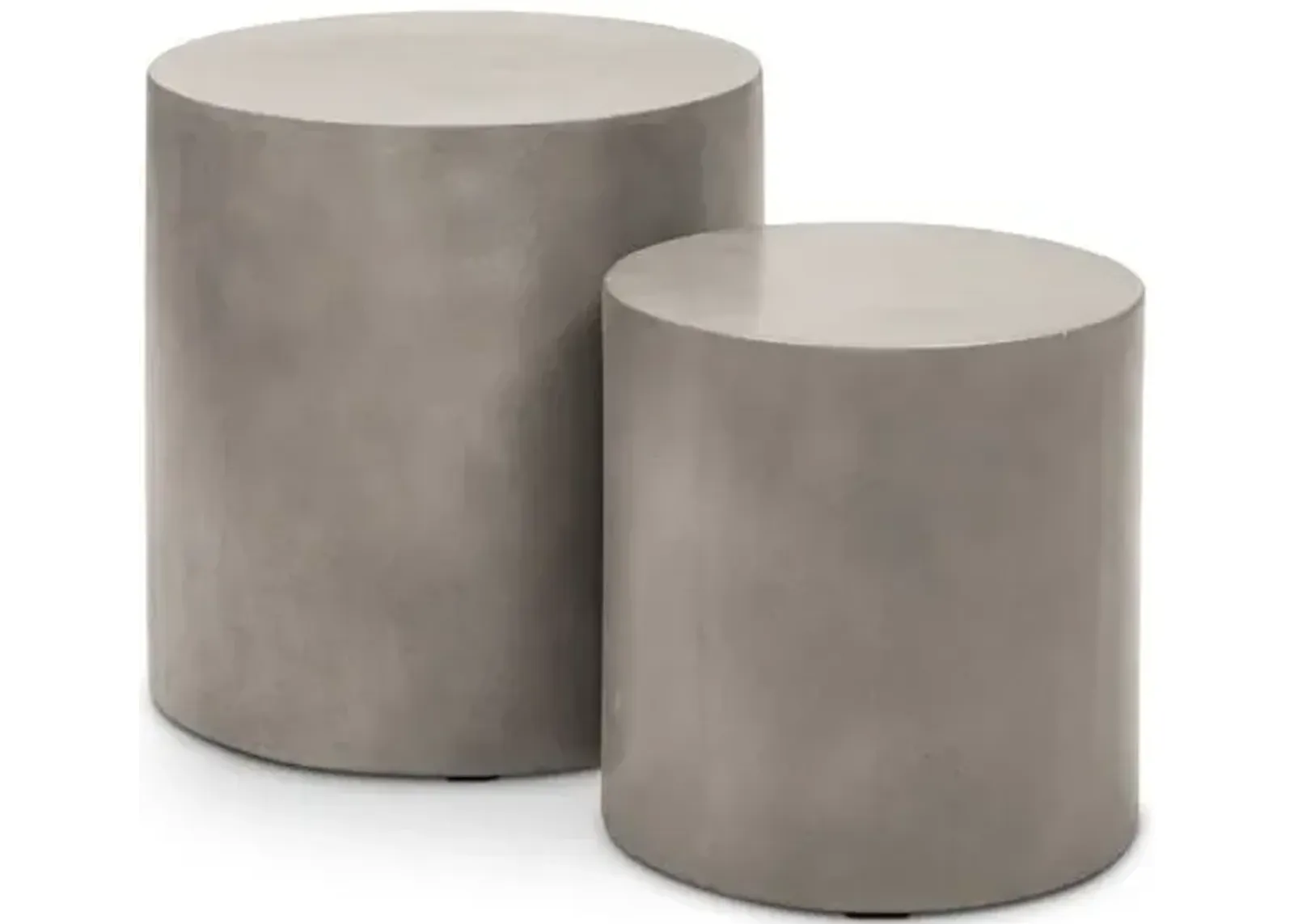 Set of 2 Elwood Pedestal Concrete Side Tables