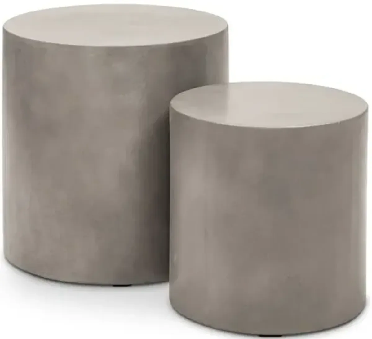 Set of 2 Elwood Indoor/Outdoor Pedestal Concrete Side Tables