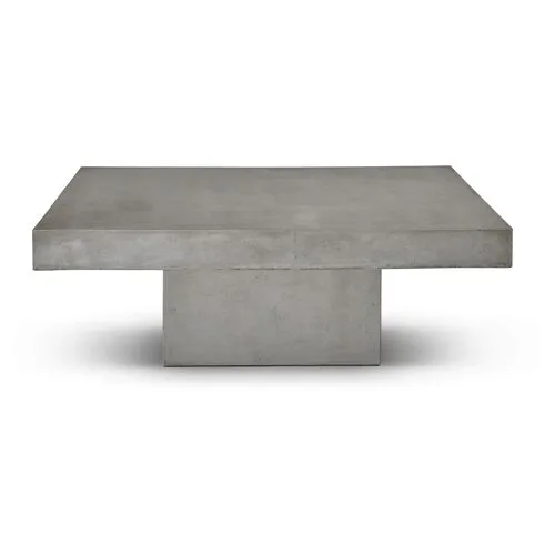 Elwood Square 48" Concrete Coffee Table - Dark Gray