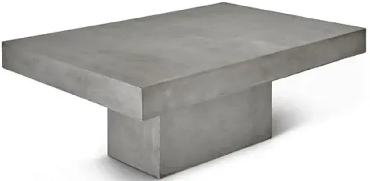 Elwood Rectangular Concrete Coffee Table - Gray