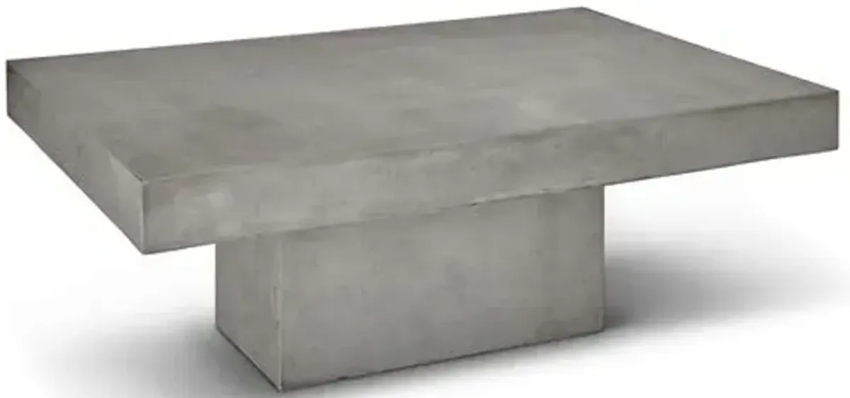 Elwood Indoor/Outdoor Rectangular Concrete Coffee Table - Gray