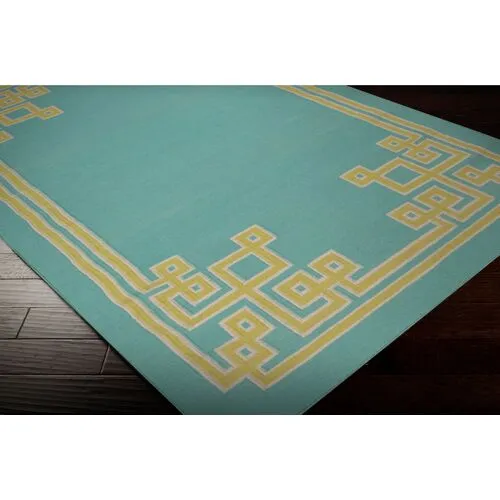 Alameda Flat-Weave Rug - Blue - Blue