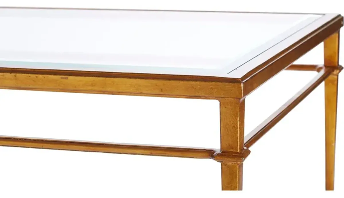 Crosby 48" Coffee Table, Gold Leaf
