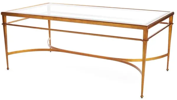Crosby 48" Coffee Table, Gold Leaf