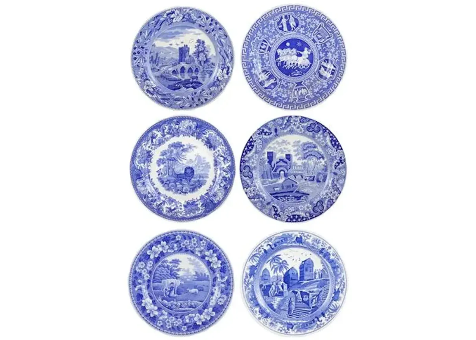 Spode Blue Room Set of 6 Traditions Plates