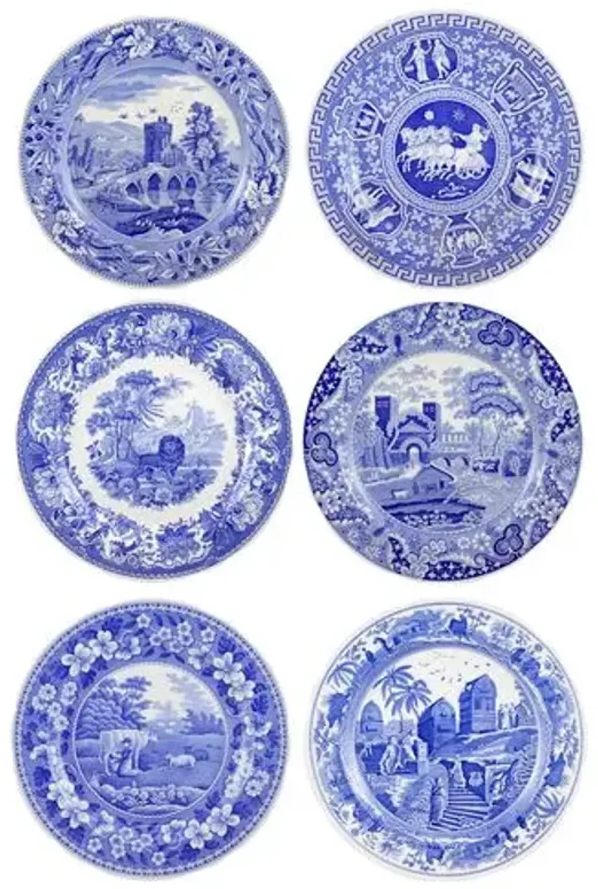 Spode Blue Room Set of 6 Traditions Plates