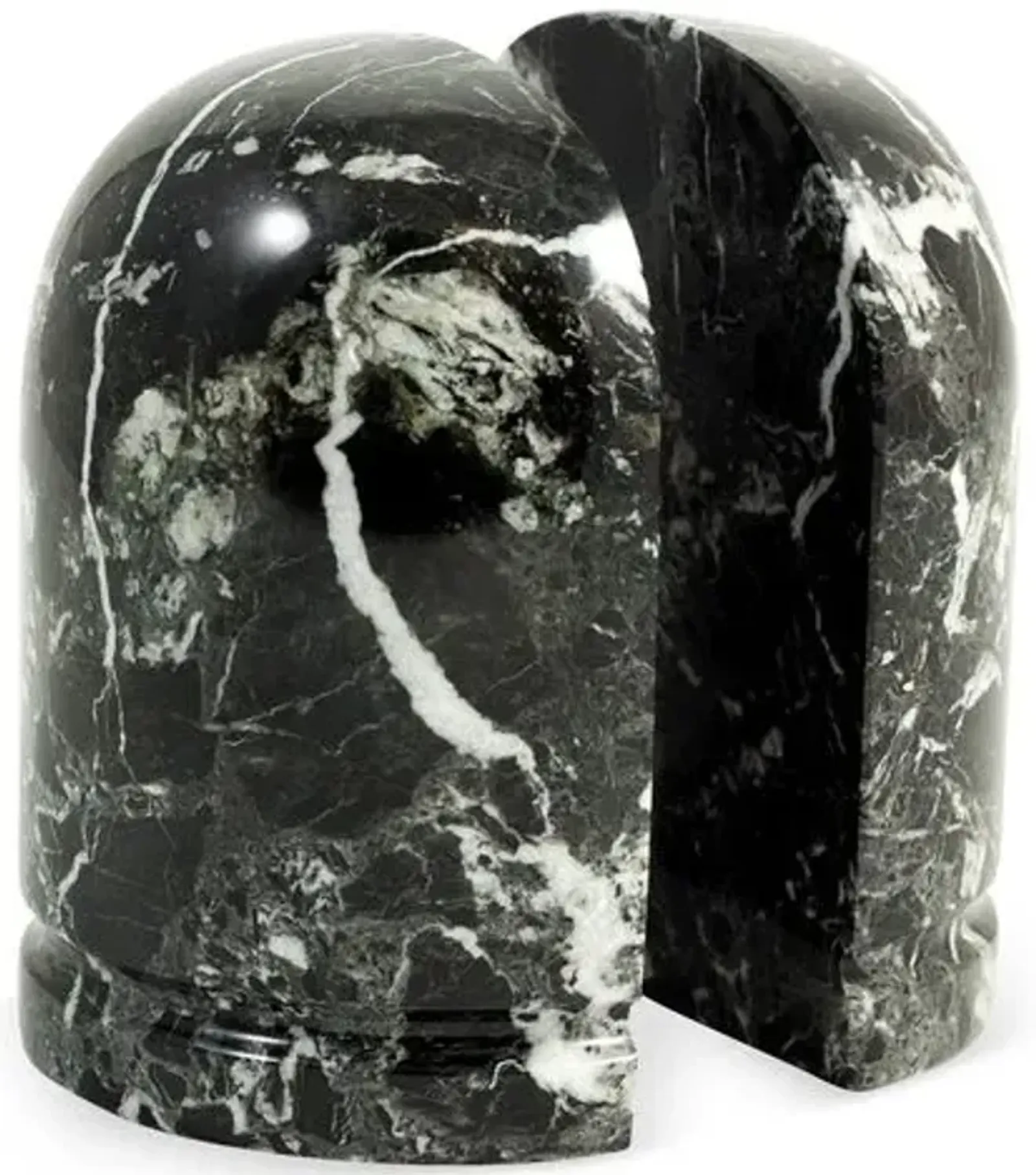 Pair of Zebra Marble Bookends - Black