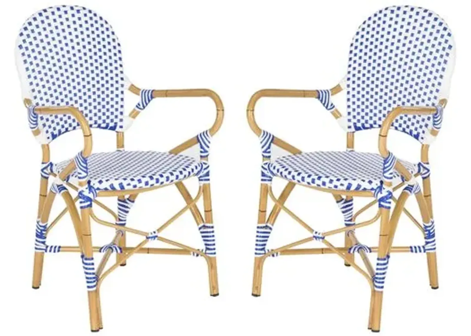 Set of 2 Odeon Bistro Outdoor Armchair - Blue