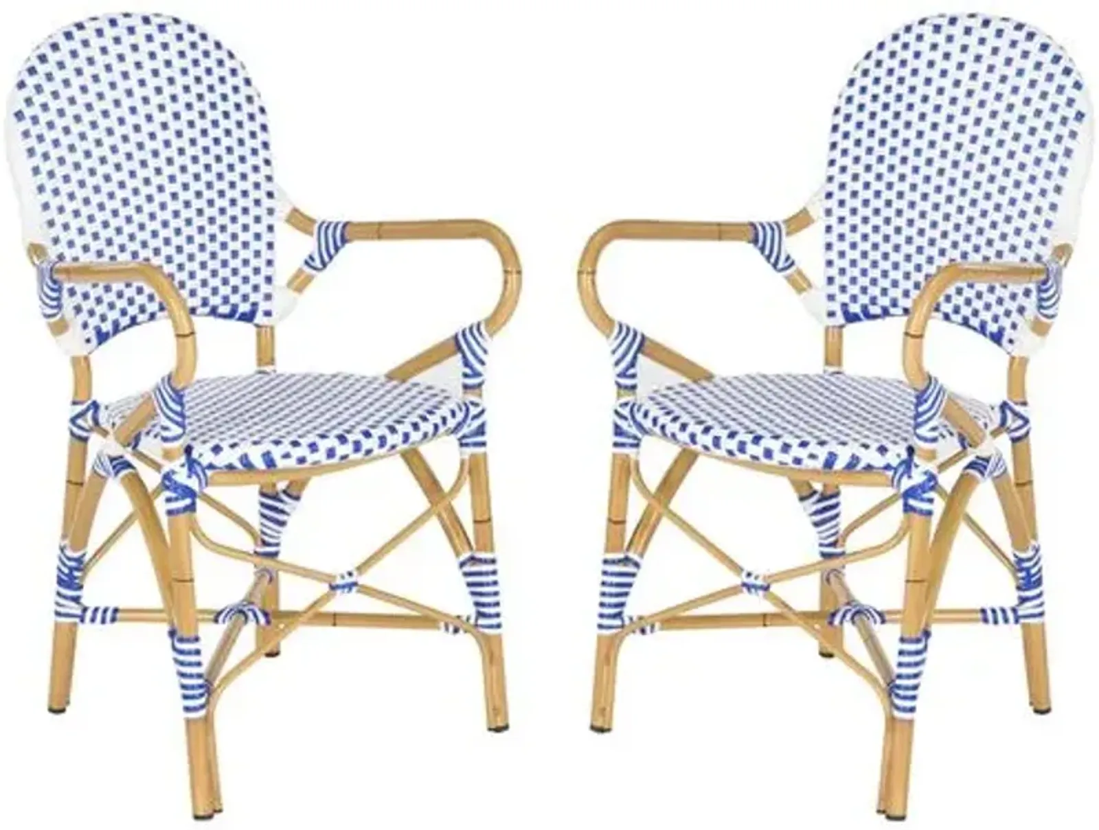 Set of 2 Odeon Bistro Outdoor Armchair - Blue