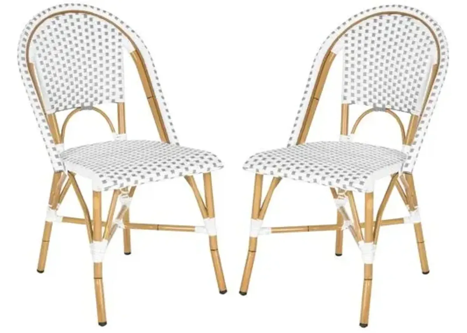 Set of 2 Odeon Stackable Outdoor Bistro Side Chairs - Gray