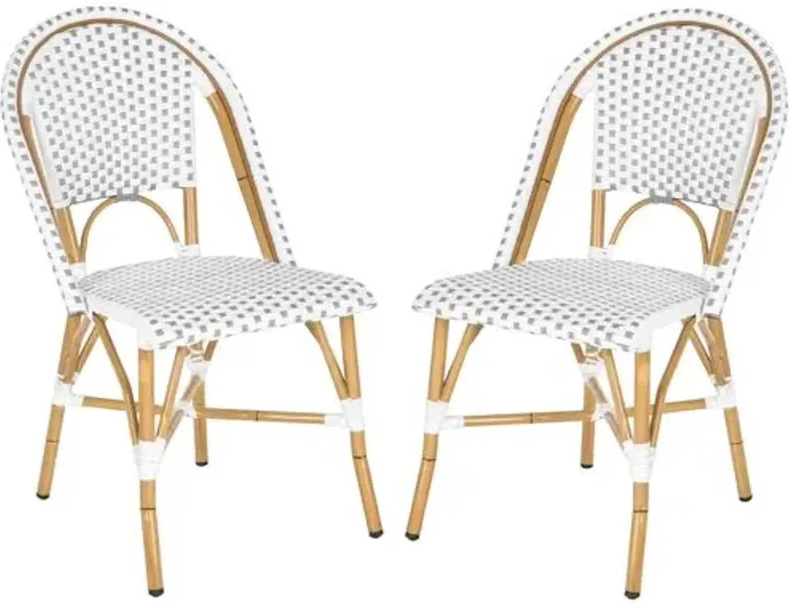 Set of 2 Odeon Stackable Outdoor Bistro Side Chairs - Gray