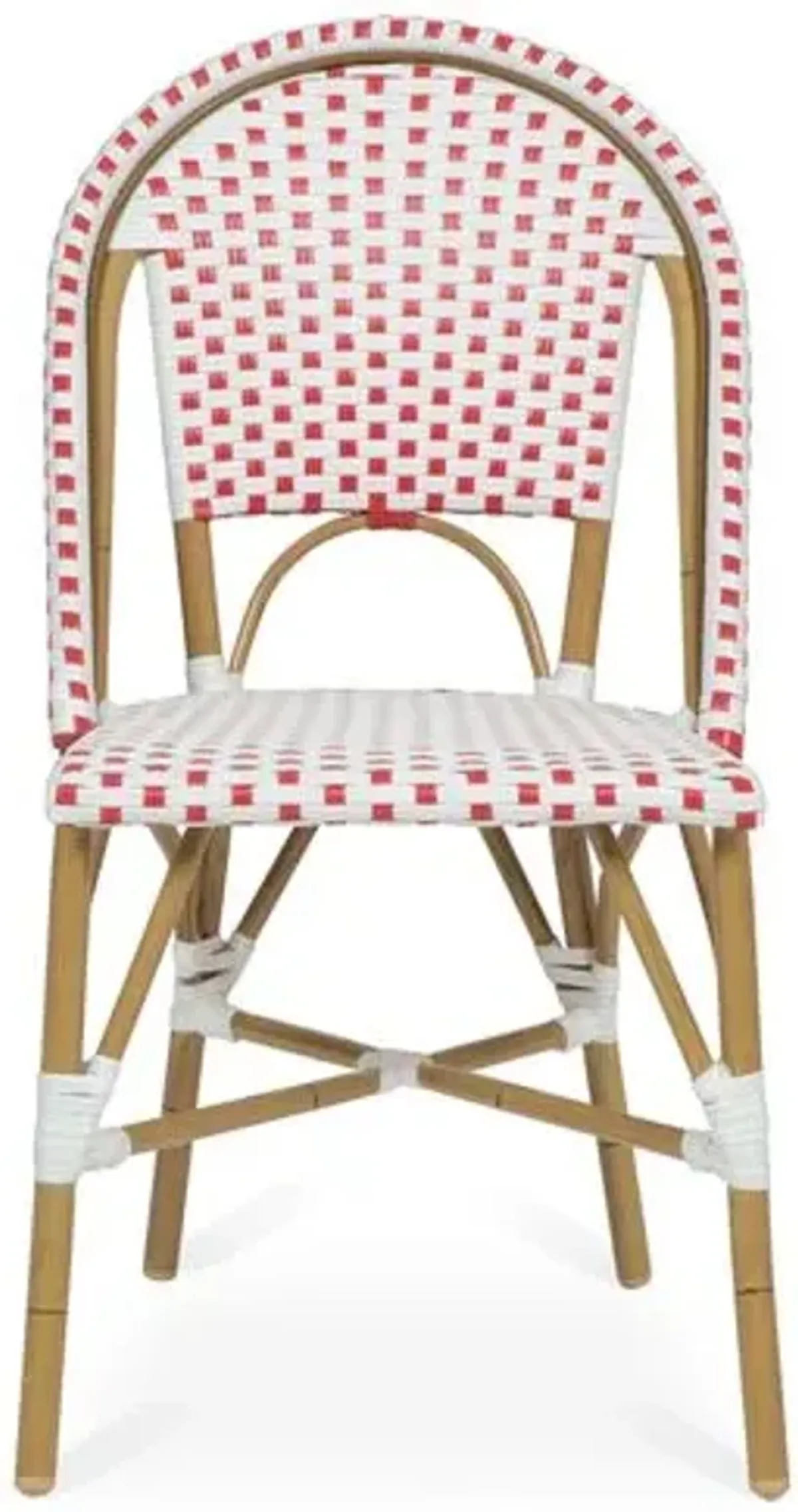 Set of 2 Odeon Stackable Outdoor Bistro Side Chairs - White