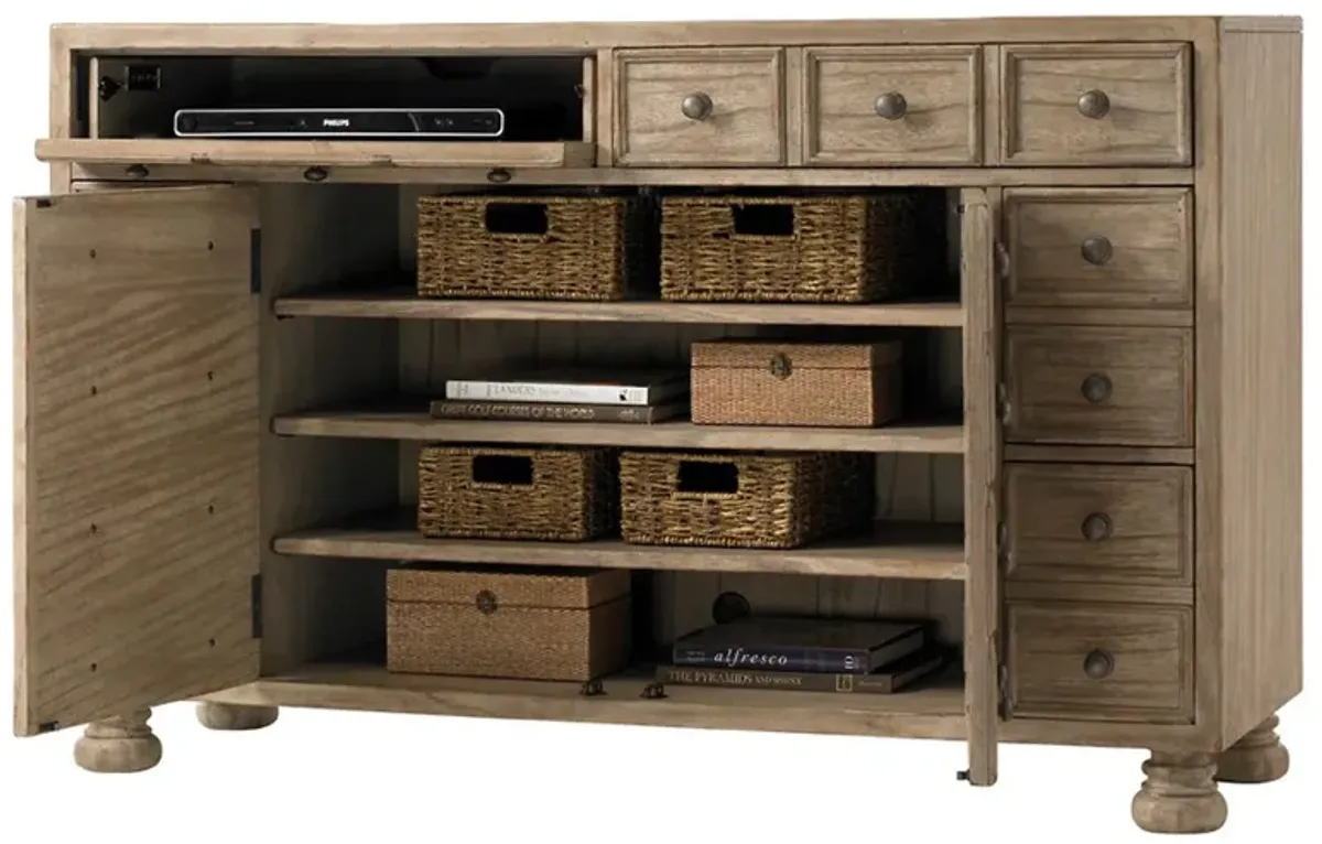Brandon 58" Media Console, Driftwood