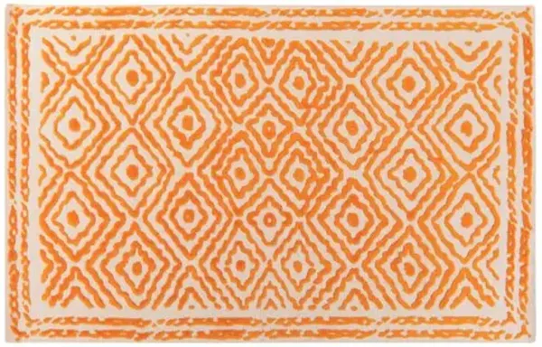 Ruess Flat-Weave Rug - Burnt Orange - White - White