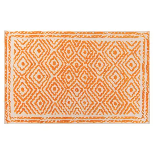 Ruess Flat-Weave Rug - Burnt Orange - White - White