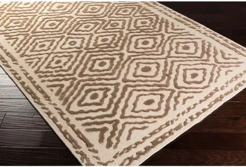 Ruess Rug - Dark Taupe/Ivory - White - White