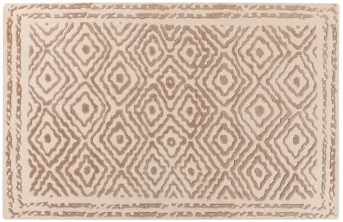 Ruess Rug - Dark Taupe/Ivory - White - White