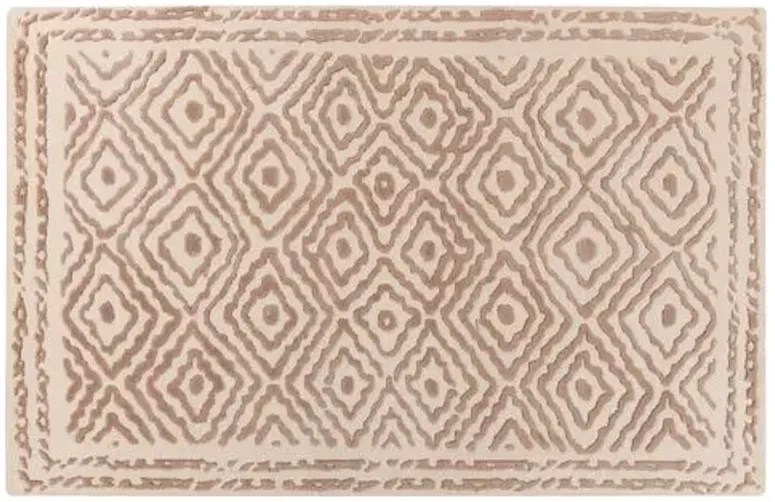 Ruess Rug - Dark Taupe/Ivory - White - White