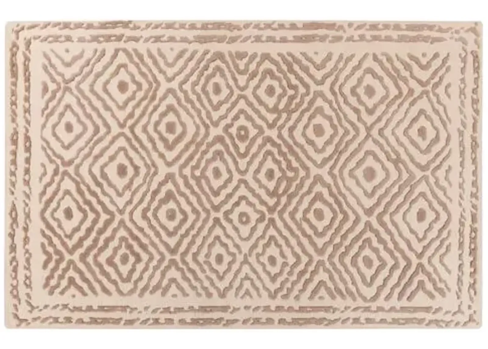 Ruess Rug - Dark Taupe/Ivory - White - White