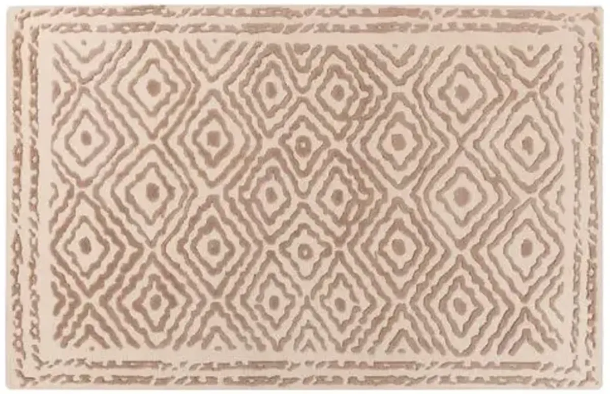 Ruess Rug - Dark Taupe/Ivory - White - White