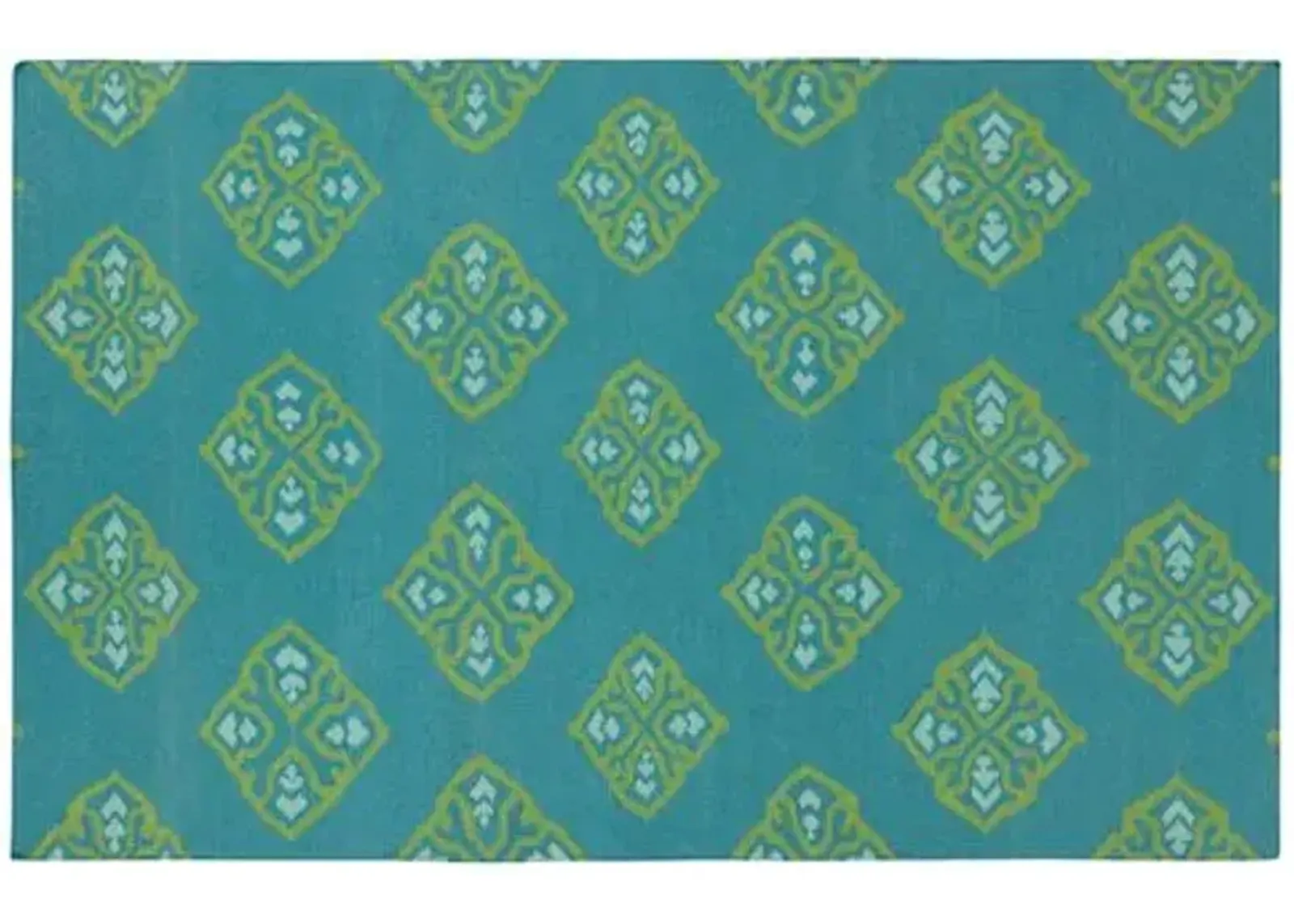 Benton Flat-Weave Rug - Turquoise - Blue - Blue