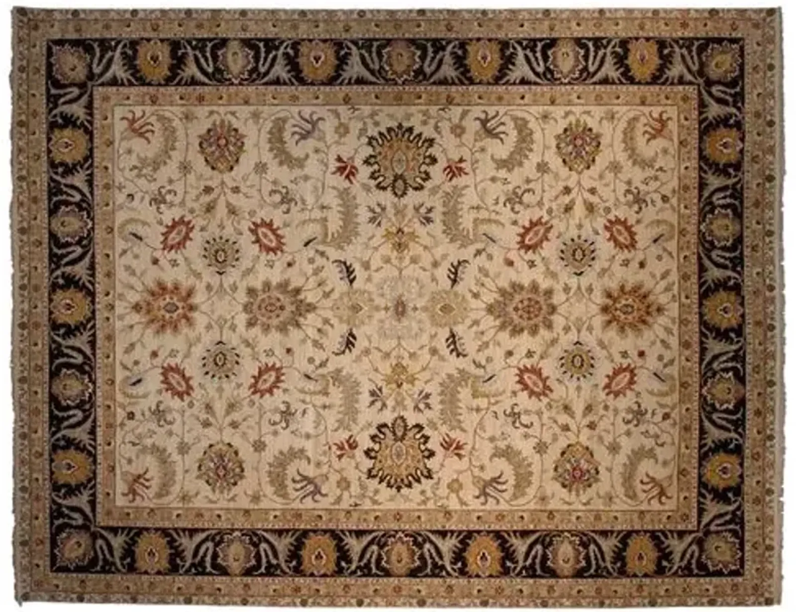 11'10"x15'2" Wallace Rug - Ivory/Black - F.J. Kashanian - Brown - Brown